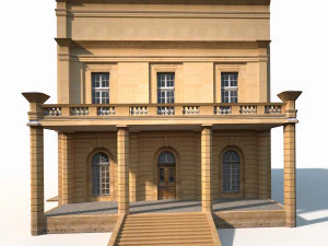 public building 167 low poly 3D Model