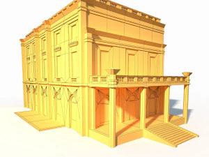 public building 167 low poly 3D Model