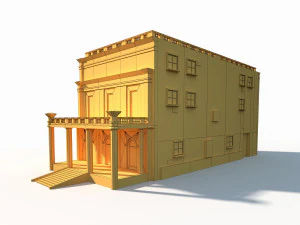public building 167 low poly 3D Model