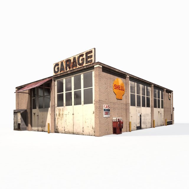 garage building 188 low poly model 3D-Modell .c4d .max .obj .3ds .fbx .stl .blend 