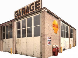 garage building 188 low poly model 3D-Modell