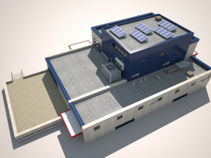 police station low poly model 3D Model
