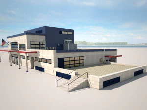 estaci&oacute;n de polic&iacute;a modelo de baja poli Modelo 3D