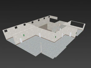estaci&oacute;n de polic&iacute;a modelo de baja poli Modelo 3D