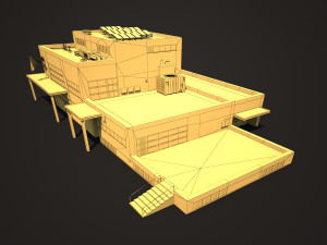 police station low poly model 3D Model