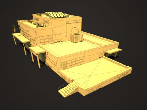 estaci&oacute;n de polic&iacute;a modelo de baja poli Modelo 3D
