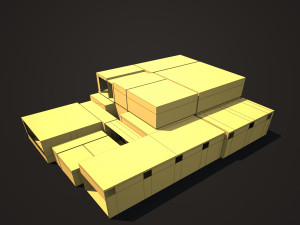 police station low poly model 3D Model