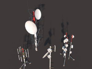 roof antena low poly pbr 3D 模型
