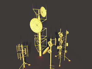 roof antena low poly pbr 3D 模型