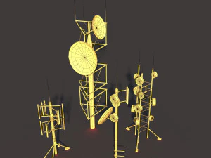roof antena low poly pbr 3D Model
