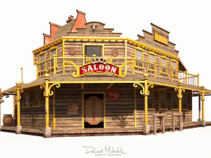 पश्चिमी सैलून 3D मॉडल