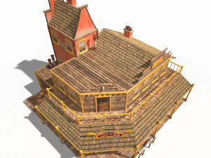 western saloon Modello 3D