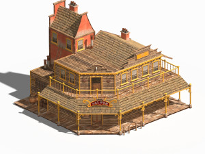 western saloon Modello 3D