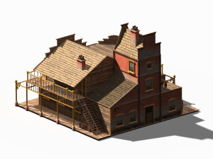 western saloon Modello 3D