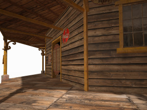 western saloon Modello 3D