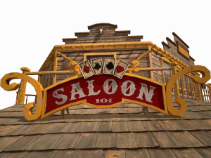 western saloon Modello 3D