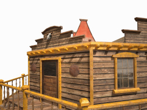 western saloon Modello 3D