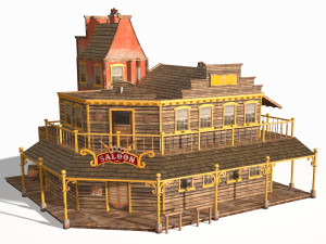 western saloon Modello 3D