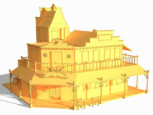 western saloon Modello 3D
