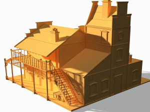 western saloon Modello 3D
