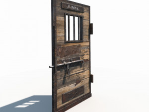 3d western prison jail door low poly pbr 3D Model