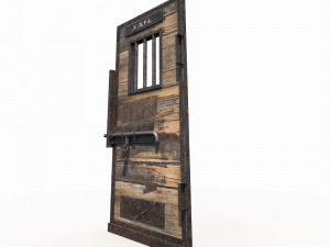 3d western prison jail door low poly pbr 3D Model