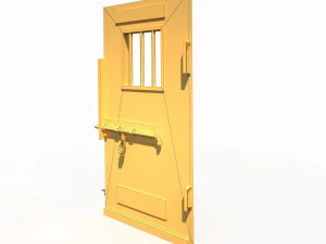 3d western prison jail door low poly pbr 3D Model