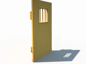 3d western prison jail door low poly pbr 3D Model
