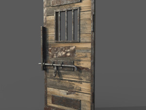 3d western prison jail door low poly pbr 3D Model