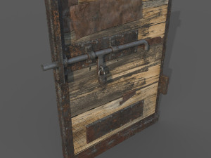3d western prison jail door low poly pbr 3D Model