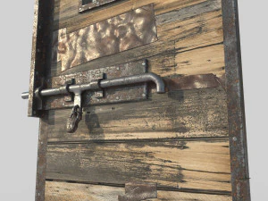 3d western prison jail door low poly pbr 3D Model