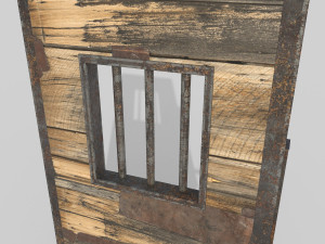 3d western prison jail door low poly pbr 3D Model