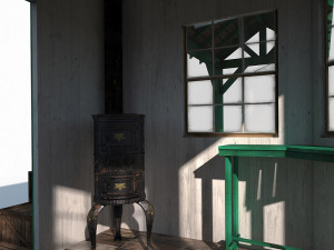 western train station low poly 3D Model