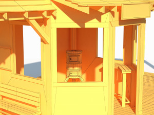 western train station low poly 3D Model