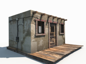3d western jail low poly model 3D Модель