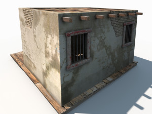 3d western jail low poly model 3D Модель