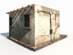 3d western jail low poly model 3D Модель