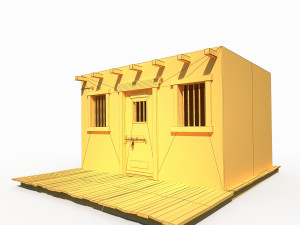 3d western jail low poly model 3D Модель