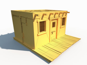 3d western jail low poly model 3D Модель