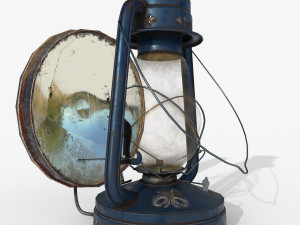 old oil lamp pbr low poly 3Dモデル