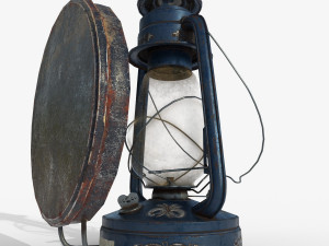 old oil lamp pbr low poly 3Dモデル