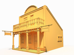 western bank low poly pbr Modello 3D
