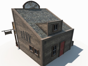 western bank low poly pbr Modello 3D