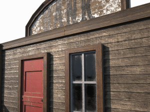 western bank low poly pbr Modello 3D