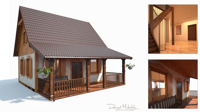summer house model 3D 模型 .c4d .max .obj .3ds .fbx .stl .blend