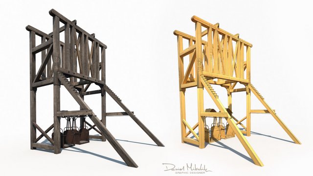 old mine construction 3D Модель .c4d .max .obj .3ds .fbx .stl .blend 