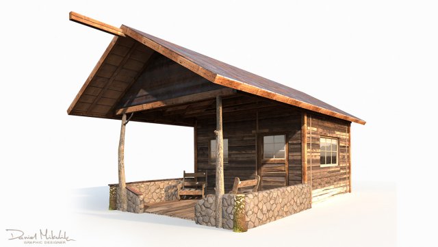 old shanty low poly 3D Model .c4d .max .obj .3ds .fbx .stl .blend 