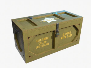 wooden military case pbr 3D Model