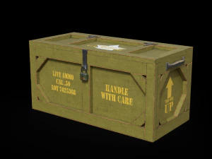 wooden military case pbr 3D Model