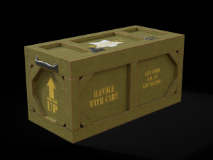 wooden military case pbr 3D मॉडल